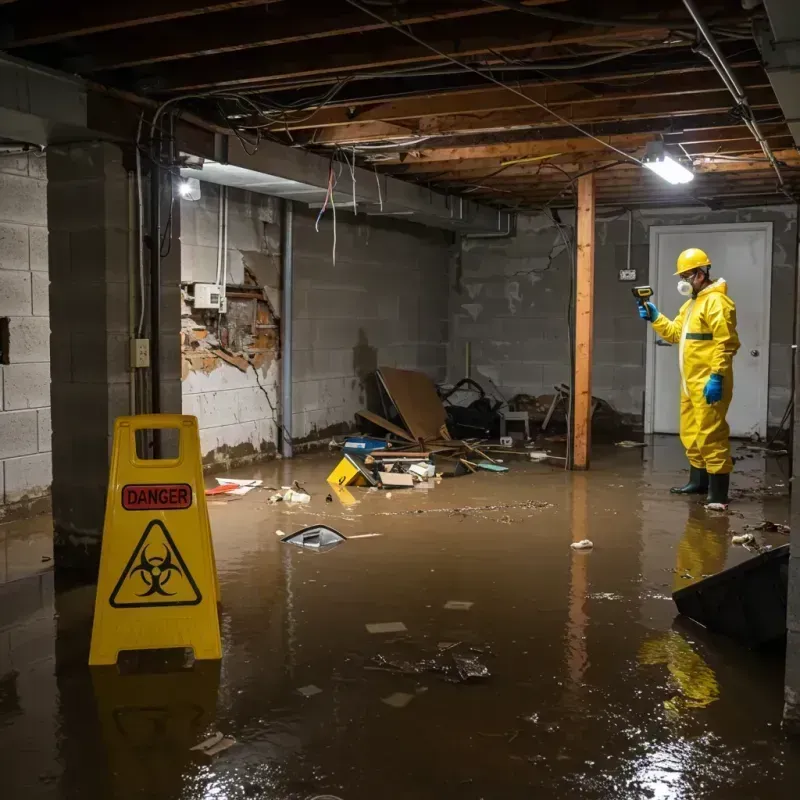 Flooded Basement Electrical Hazard in Bay Minette, AL Property